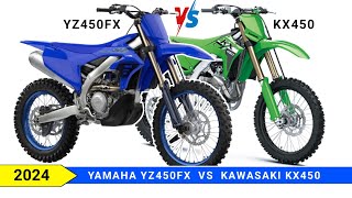 2024 Yamaha YZ450FX VS 2024 Kawasaki KX450 [upl. by Zined776]