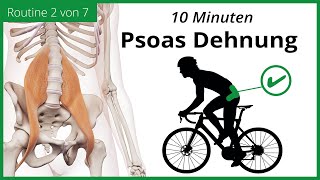 PSOAS DEHNEN für Radfahrer  10 Minuten DEHNROUTINE  MECKLENBURGER SEEN RUNDE 27 [upl. by Lander]