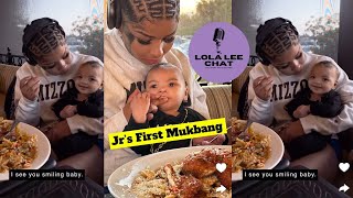 Chrisean and Chrisean JRs first mukbang at The Cheesecake Factory 04252024 [upl. by Nallak]