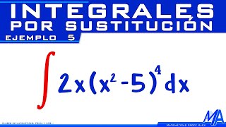 Integrales por Sustitución  Cambio de variable  Ejemplo 5 [upl. by Renita]