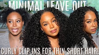 BEST CURLY CLIP INS FOR THIN FINE HAIR  NO EDGES OUT QUICK WEAVE METHOD FOR BEGINNERS  CURLSQUEEN [upl. by Fredie]