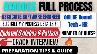 Amdocs Fresher Recruitment Process amp Test Pattern 2021  Technical Interview  Updated Syllabus [upl. by Nuoras]