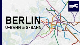 Evolution of the Berlin Rapid Transit UBahn SBahn 19022021 geographic map [upl. by Ayar467]