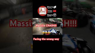 MASSIVE CRASH  START💥🏎️😳crash crashing automobile teamsport karting racing gokart grid [upl. by Cressi]