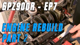 Kawasaki Ninja GPZ900R Rebuild EP7  Engine Assembly Part 2 [upl. by Ximenes]