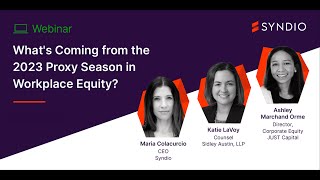 Whats Coming from the 2023 Proxy Season in Workplace Equity [upl. by Suravart70]