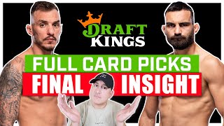 DRAFTKINGS UFC Paris Moicano vs SaintDenis FULL CARD Predictions [upl. by Ennaehr260]