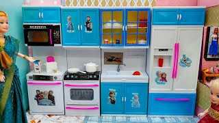 New Big Kitchen set unboxing and review in Barbie dollBarbie show tamil [upl. by Silvia]