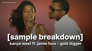 Sample Breakdown Kanye West ft Jamie Foxx  Gold Digger [upl. by Mount892]