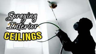 Spraying interior ceilings Painting Ceilings With An Airless Paint Sprayer [upl. by Lydie]