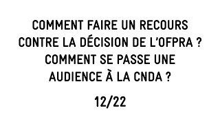 1222 RECOURS CONTRE LA DECISION DE LOFPRA [upl. by Cramer]