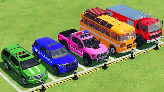 TRANSPORTING PIXAR CARS amp FRUITS WITH COLORED amp JOHN DEERE vs CLAAS vs TRACTORS  BeamNGdrive 983 [upl. by Artinahs]