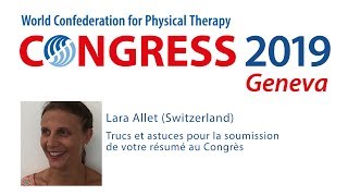 WCPT Congress 2019 abstract submission tips Lara Allet [upl. by Landa723]