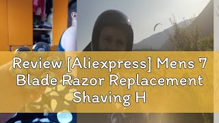 Review Aliexpress Mens 7 Blade Razor Replacement Shaving Heads Floating Washable Electric 7D Shav [upl. by Etirugram]