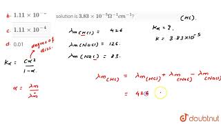 Given the following molar conductivity at 25 C HCl426Omeg [upl. by Rudelson]