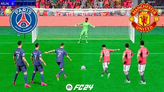 PSG VS MANCEHSTER UNITED FC 24 PENALTY SHOOTOUT FIFA 24 UCL FINAL [upl. by Ahsenet336]