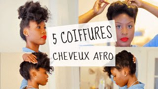 5 Natural Hairstyles  Coiffures faciles amp rapides sur cheveux naturelscrépus [upl. by Woodsum636]