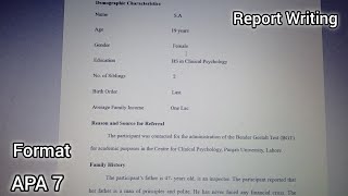 How to write Psychological Report for AssessmentBender gestalt test reportAPA 7 format [upl. by Cleveland]