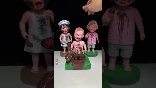 Clay Bobblehead Trio ：Fun and Cute Characters [upl. by Ecilayram560]