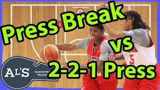 Basketball Press Break vs 221 Zone Press Defense [upl. by Nidya894]