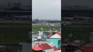 Blast Malaysian Airlines take off at Tan San Nhat Airport [upl. by Marna103]