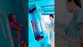 Spiderman Fast Water Slide Trapdoor Ragdoll 😱 waterpark [upl. by Yelyac]