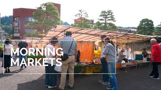 Walk around Miyagawa  Jinyamae Morning Market  Hida Takayama  POV Full HD [upl. by Sarette902]