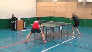 Kostadinov vs A Weikert Tischtennis Oberliga Windsbach Passau II 20160402 1 [upl. by Sapphera246]