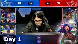 NA vs EU  Pros and Influencers Show Match  2018 LoL All Star Event Day 1 [upl. by Orimar]