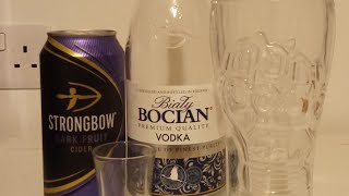 Mixing Strongbow Dark Fruit Cider with Bocian Vodka Polish Review [upl. by Inahpets]