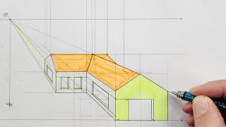 EASY STEPS to draw a ONE POINT PERSPECTIVE  HSE  Page 1113  Grade 10 [upl. by Gillespie]