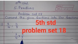 5th std  problem set 18 fractions maths  Maharashtra state board [upl. by Mina]