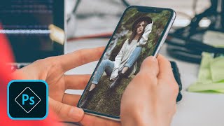 Add any photo to iPhone Screen  Photoshop Mockup Tutorial [upl. by Nnaegroeg]