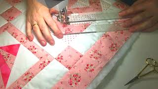 Ruler Quilting a Valentines Wall Hanging on the Bernina Q20 using the Four Paws Quilting Line Tamer [upl. by Arden]