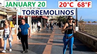 TORREMOLINOS BECHFRONT PROMENADE JANUARY 2024 MALAGA SPAIN [upl. by Sorcha]