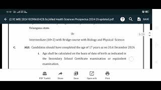 KNRUHS Bsc Allied Health scienceBPTBsc MLT Admission Notification Released in 2024🥳🥳🥳🥳 [upl. by Siulesoj206]