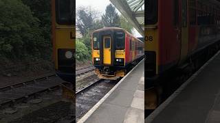 British Rail Class 153 “Super Sprinter” 153371 amp 153308 arriving at Loughborough Station trains [upl. by Monie]