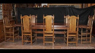 Oak Refectory Table Set William Mary Farmhouse Chairs [upl. by Melvina]