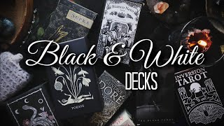 BLACK AND WHITE DECKS  A Curated Collection of Tarot and Oracle Decks [upl. by Kameko]