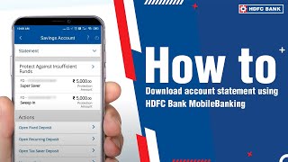 How to download account statement using HDFC Bank MobileBanking App [upl. by Garnet]