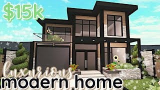 Luxurious 15k Bloxburg Modern House Build 2 Story WITH VOICE [upl. by Orsino]