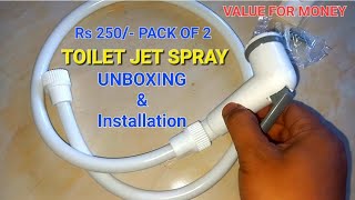 ARISSION PVC CONTI Hand held Shattaf Toilet Spray Jet Spray Unboxing and installation [upl. by Aerdnahc]