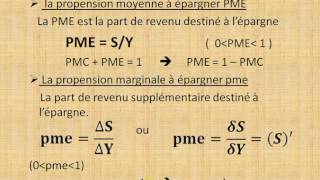 Macroéconomie S2 partie 14 quot le modèle keynésien  le fonction de lépargne quot [upl. by Suu]