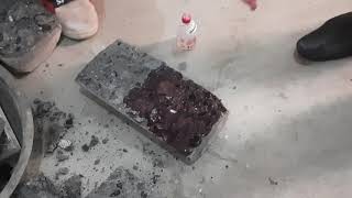 Carbonation test on concrete [upl. by Schoening]