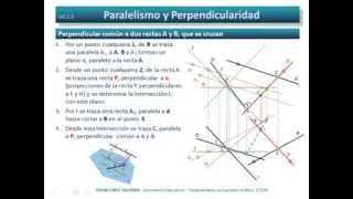 Perpendicular común a dos rectas que se cruzan Diédrico Directo [upl. by Amles]