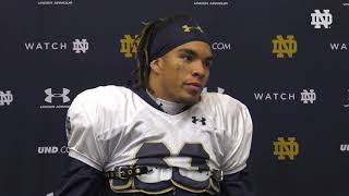 NDFootball  Chase Claypool PostPractice Press Conference 110519 [upl. by Sel841]