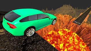 Beamng drive  Open Bridge Crashes over Volcano 1 Jumping into Volcano Crashes [upl. by Gautious]