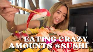 EVERYTHING I ate at allyoucaneat sushi 🍣🤤 EAT WITH ME [upl. by Dur]