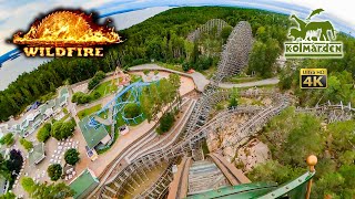 Wildfire Roller Coaster On Ride Front Seat 4K POV Kolmården Wildlife Park Sweden 2023 08 12 [upl. by Halverson764]