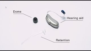 How to attach the retention on a Phonak Audèo M hearing aid [upl. by Lucania]